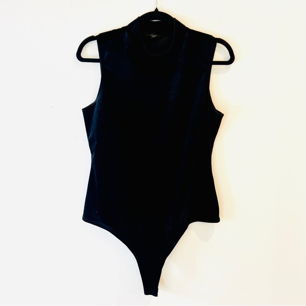 Guess | Black Velvet Mock Neck Body Suit